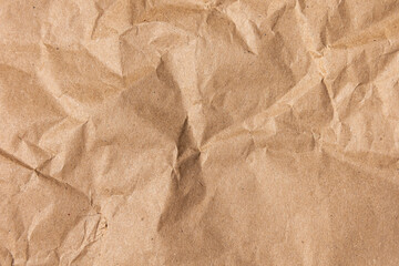 Brown Crumpled Recycle Paper Texture Background