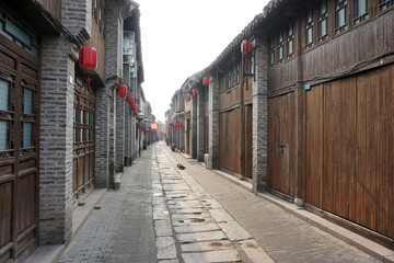 Naklejka na ściany i meble Hexia Ancient Town, Huai'an city, Jiangsu Province, China, was built in the late Spring and Autumn Period, with a history of about 2,500 years, and is a national 5A level tourist attraction.