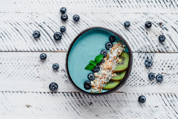 Spirulina Blue and Blueberry Smoothie