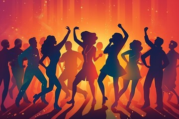 Obraz na płótnie Canvas Latin party, dancing people, Generative Ai