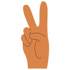 Hand with peace gesture