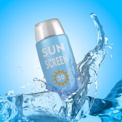 Bottle of Sunscreen, Sunscreen 50 Spf - 619426686