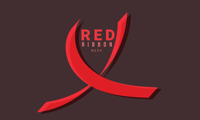 Red Ribbon week. background, banner, card, poster, template. Vector illustration. - obrazy, fototapety, plakaty