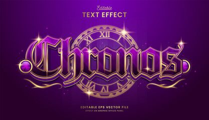 decorative editable golden chronos text effect vector design