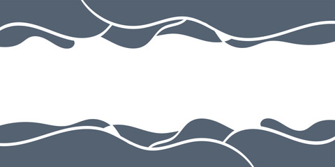 Obraz premium Marine seamless pattern, waves on white background. vector eps 10