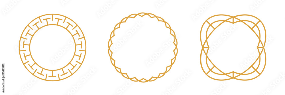 Poster png linear frames and borders - abstract design elements for decoration or logo design templates in 