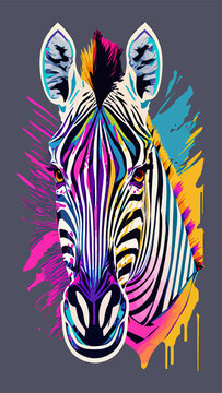 art zebra animal color illustration poster design