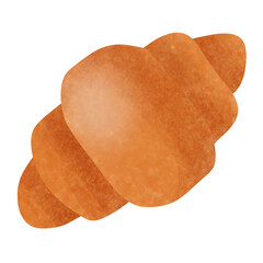 Drawing of croissant isolated on transparent background for usage as an illustration, food, snacks, bakery and eating concept
