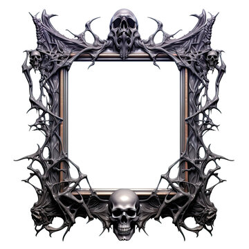 Skull frame. Skeleton head frame background.