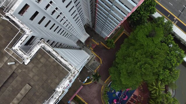Aerial Drone Footage of a Singapore Housing Estate
