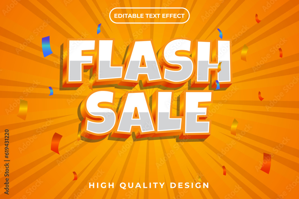 Poster effect flash 3d editable text effect template