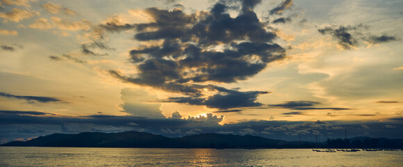 panorama of a bay landscape in indonesia