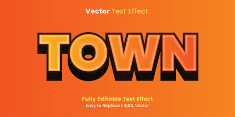 Obraz premium Orange simple vector text effect