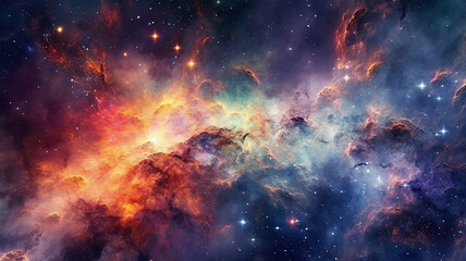 Fototapeta premium galaxy cosmos abstract multicolored background. Generative AI