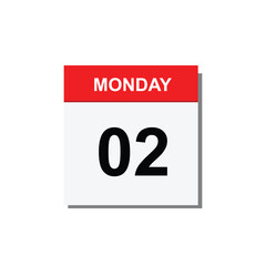 calender icon, 02 monday icon with white background