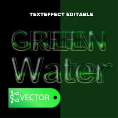 text effect editable green water