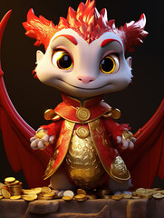 3D chinese new year background. Year of the dragon chinese zodiac