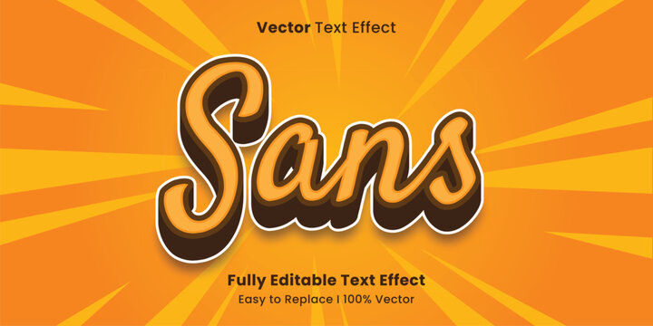 comic sans vector text effect