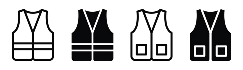Foto op Canvas Reflective vest icon. Safety vest icon. Road vest set icon, vector illustration © Combotec