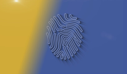 Fingerprint cyber id security and identity symbol 3d with shadow