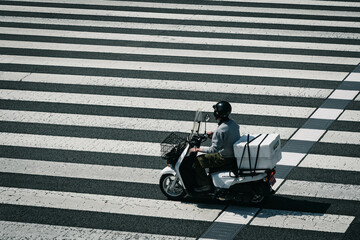 Pedestrian Crossing White Lines Japan