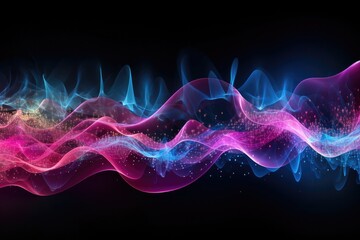 abstract futuristic background and colourful wave, Data transfer concept Fantastic wallpaper, Ai Generative