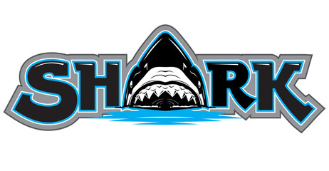 Shark Team Symbol, Massive Great White Shark Illustration