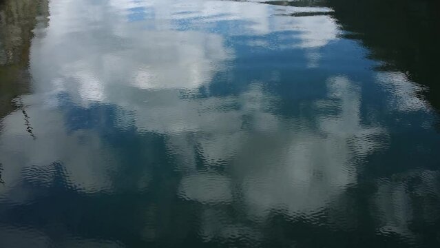 close up background of a beautiful reflecting water surfaces with soft waves. 