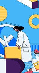 Medical Characters Anti-epidemic Flat Vector Concept Operation Hand Drawn Illustration
