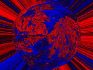 Abstract background in red and blue, with a spectacular rhythm and inserts. Surrealistic image in a modern style. For your art projects and works.