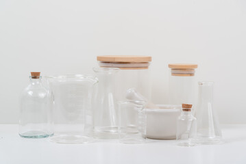 some test tube on the white table