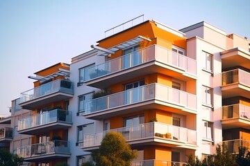 Obraz premium Modern apartments neighborhood, generative ai