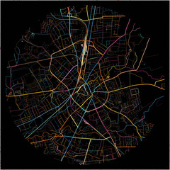 Colorful Map of Neumunster, Schleswig-Holstein with all major and minor roads.