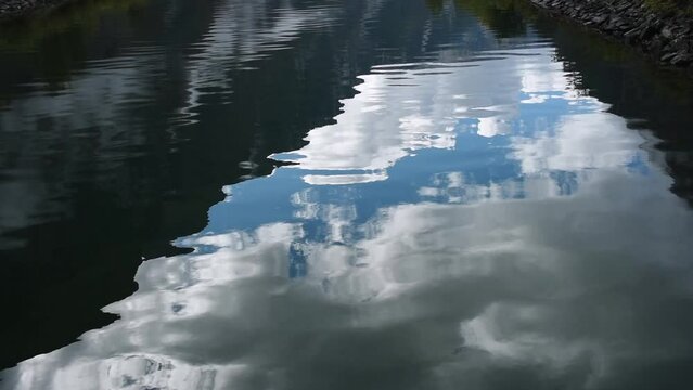close up background of a beautiful reflecting water surfaces with soft waves. 