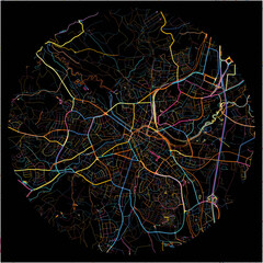 Colorful Map of Bayreuth, Bavaria with all major and minor roads.
