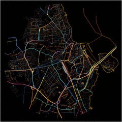 Colorful Map of Stralsund, Mecklenburg-Western Pomerania with all major and minor roads.