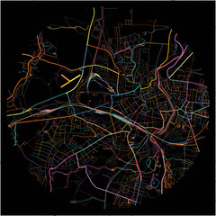 Colorful Map of Gorlitz, Saxony with all major and minor roads.
