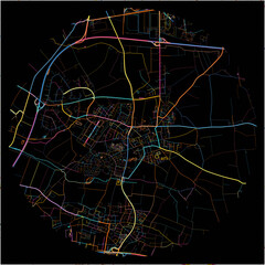 Colorful Map of Willich, North Rhine-Westphalia with all major and minor roads.