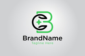 Letter CB BC crypto logo design template element vector
