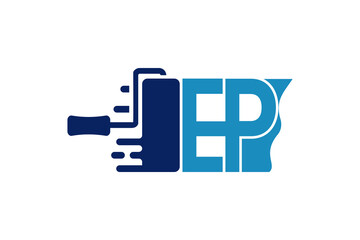 Letter EP painting logo design template element vector