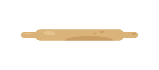 Wooden rolling pin for rolling out dough.
Vector illustration on the theme of confectionery and bakery equipment.
Vector eps 10 on a white background.