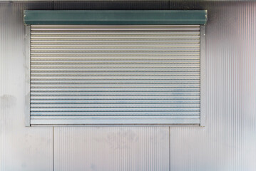 Small Business Building is closed.Concept of bankruptcy.The window blinds are closed.Closeup.
