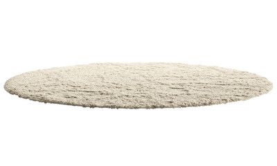 Modern light beige throw rug with high pile. 3d render