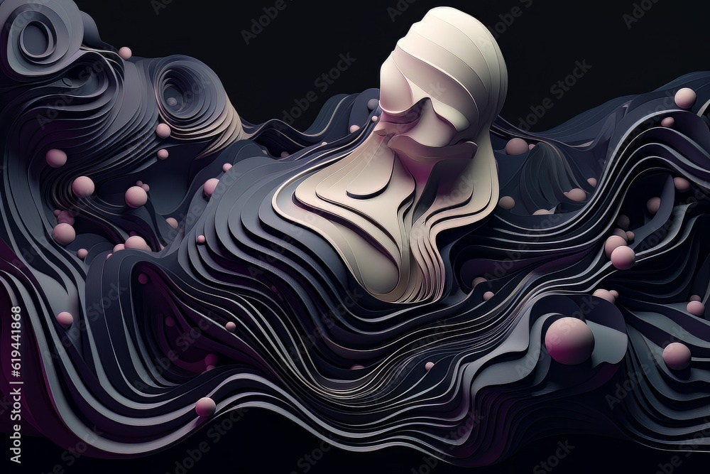 Poster soft wavy shapes trendy modern abstract background in windows style ai
