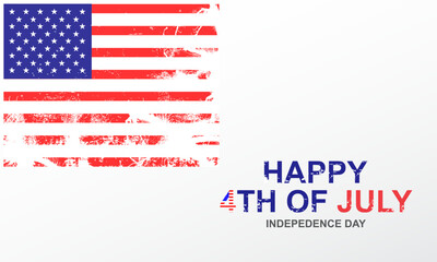 Happy 4th Of July USA Independence Day text space background. Vector illustration