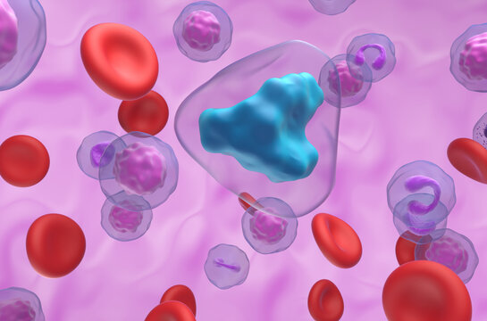 Codeine molecule in the blood flow - closeup view 3d illustration
