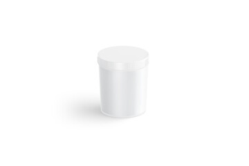 Blank white powder can mockup, side view