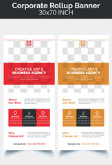 Corporate rollup banner, pull up, business flyer, display, x-banner, and flag-banner bundle. Business Roll Up. Standee Design. Banner Template.