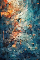 Fototapeta premium A captivating abstract composition with bold and vibrant shapes merging together