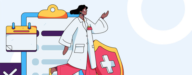 Medical Characters Anti-epidemic Flat Vector Concept Operation Hand Drawn Illustration
